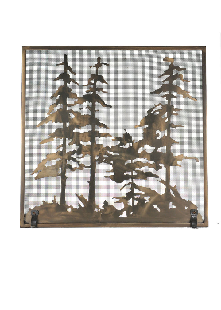 Meyda Tiffany Lighting 99766 Tall Pines Fireplace Screen Home Decor Copper/Antique/Verde