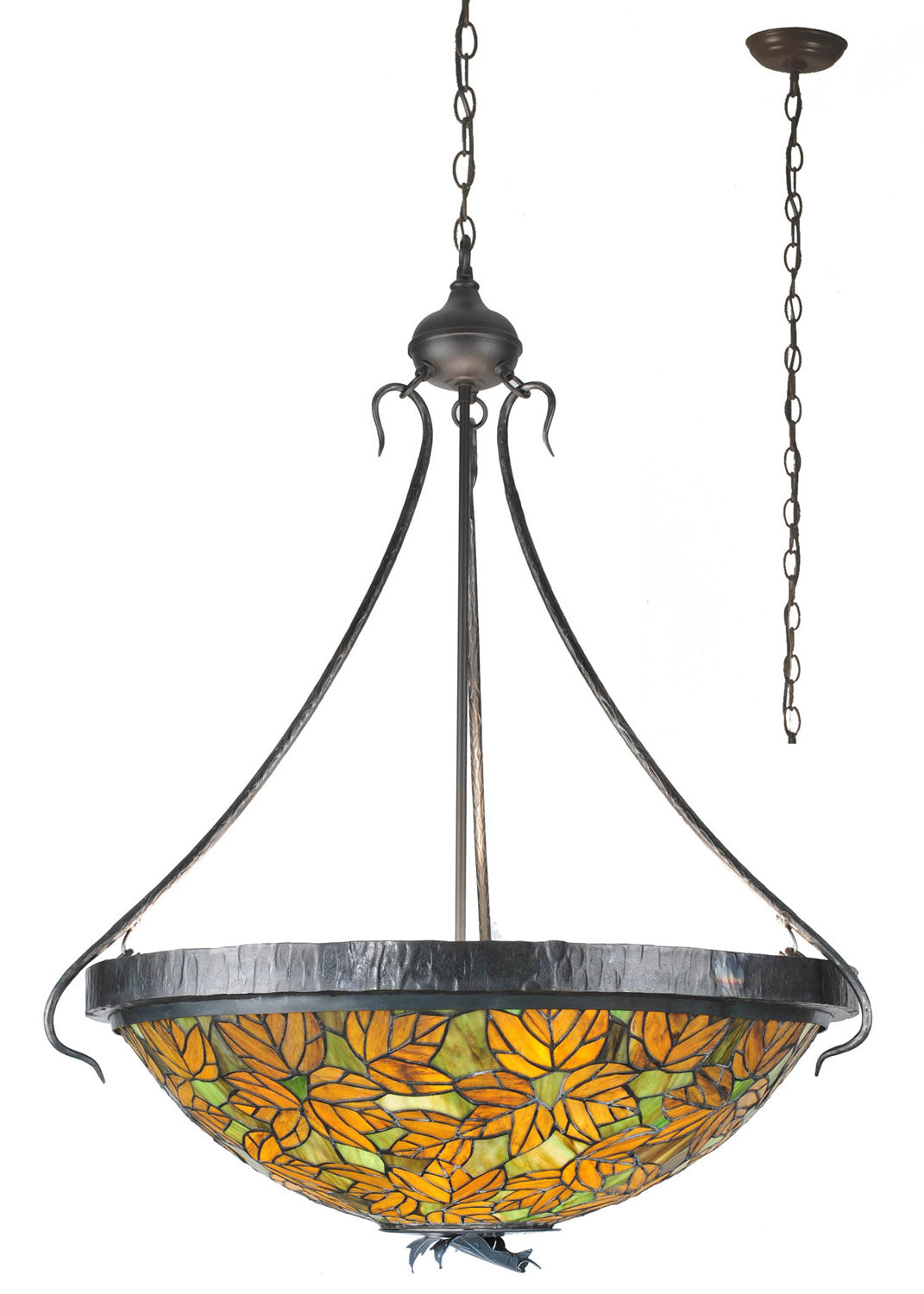 Meyda Tiffany Tiffany Autumn Leaf 99989 Pendant Light - Hand Wrought Iron