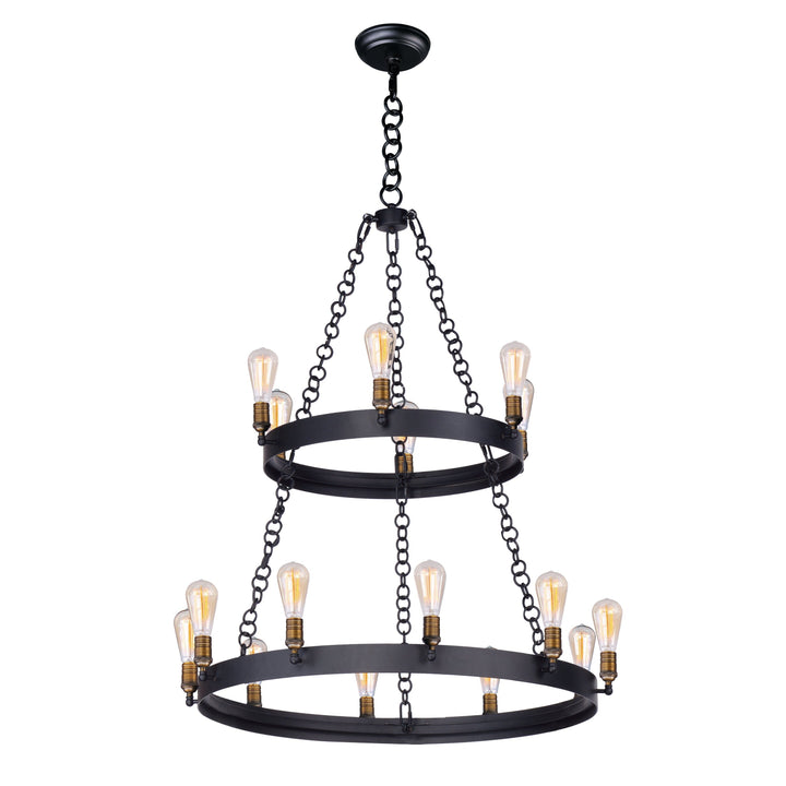 Maxim Noble 26277BKNAB Chandelier Light - Black / Natural Aged Brass