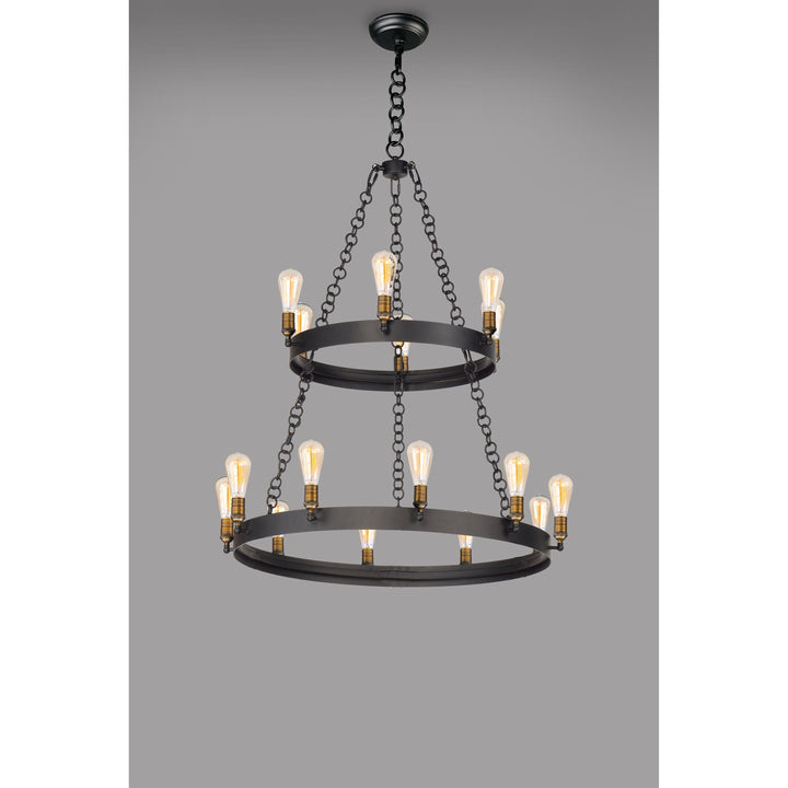 Maxim Noble 26277BKNAB Chandelier Light - Black / Natural Aged Brass