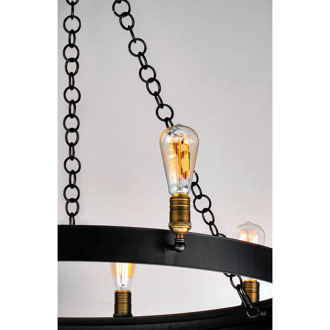 Maxim Noble 26277BKNAB Chandelier Light - Black / Natural Aged Brass