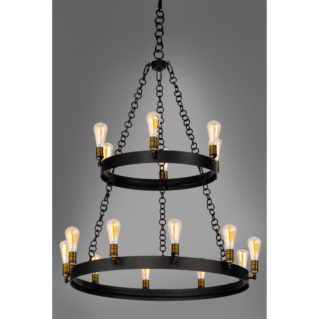 Maxim Noble 26277BKNAB Chandelier Light - Black / Natural Aged Brass