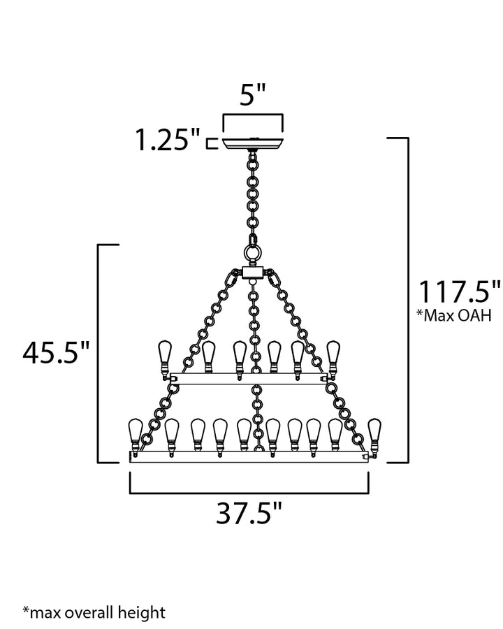 Maxim Noble 26277BKNAB Chandelier Light - Black / Natural Aged Brass