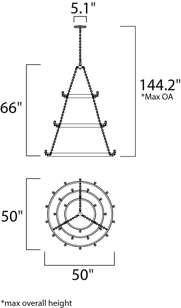 Maxim Noble 26278BKNAB Chandelier Light - Black / Natural Aged Brass