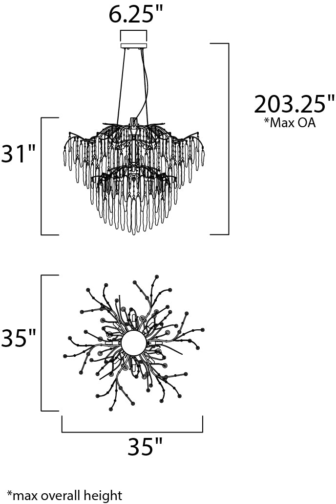 Maxim Willow 26288ICSG Chandelier Light - Silver Gold
