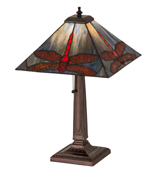 Meyda Tiffany Lighting 26290 Prairie Dragonfly One Light Table Lamp Lamp Bronze / Dark