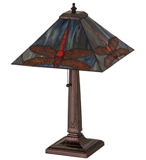 Meyda Tiffany Lighting 26290 Prairie Dragonfly One Light Table Lamp Lamp Bronze / Dark