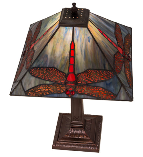 Meyda Tiffany Lighting 26290 Prairie Dragonfly One Light Table Lamp Lamp Bronze / Dark