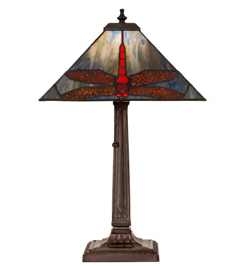 Meyda Tiffany Lighting 26290 Prairie Dragonfly One Light Table Lamp Lamp Bronze / Dark