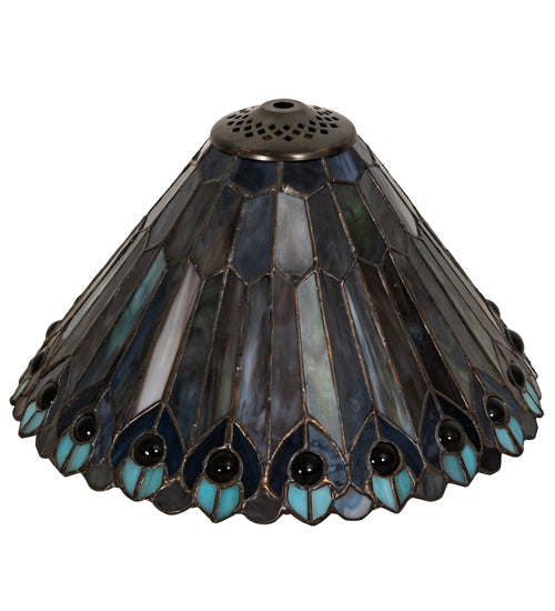 Meyda Tiffany Lighting 26311 Tiffany Jeweled Peacock Shade Lamp Shade Bronze / Dark