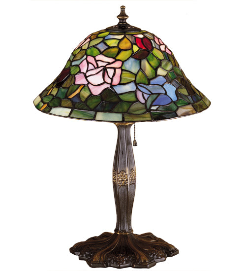 Meyda Tiffany Lighting 26321 Tiffany Rosebush One Light Table Lamp Lamp Bronze / Dark