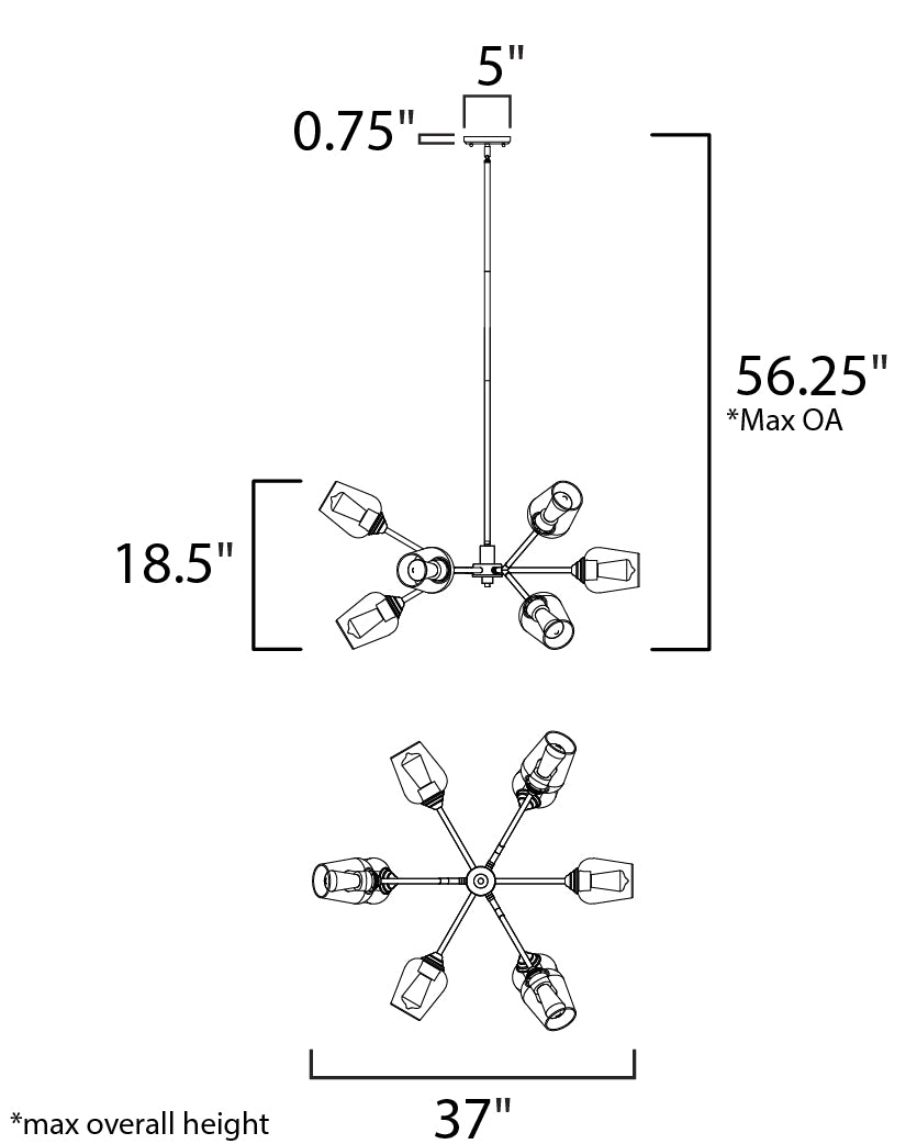 Maxim Savvy 26345CLABBK Chandelier Light - Antique Brass / Black