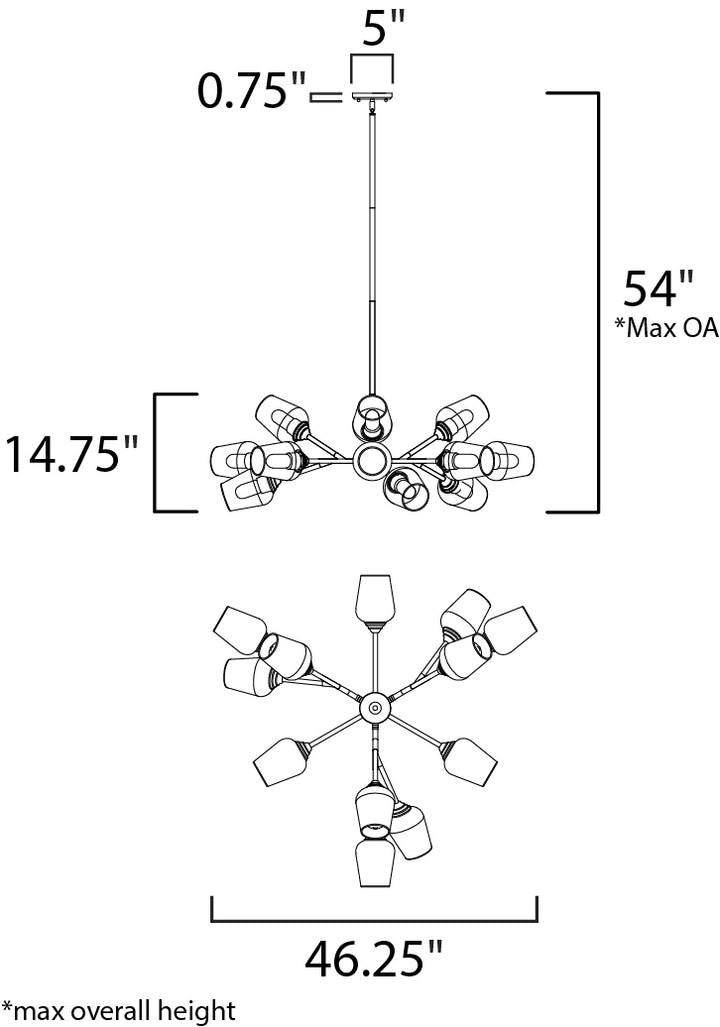 Maxim Savvy 26347CLABBK Chandelier Light - Antique Brass / Black