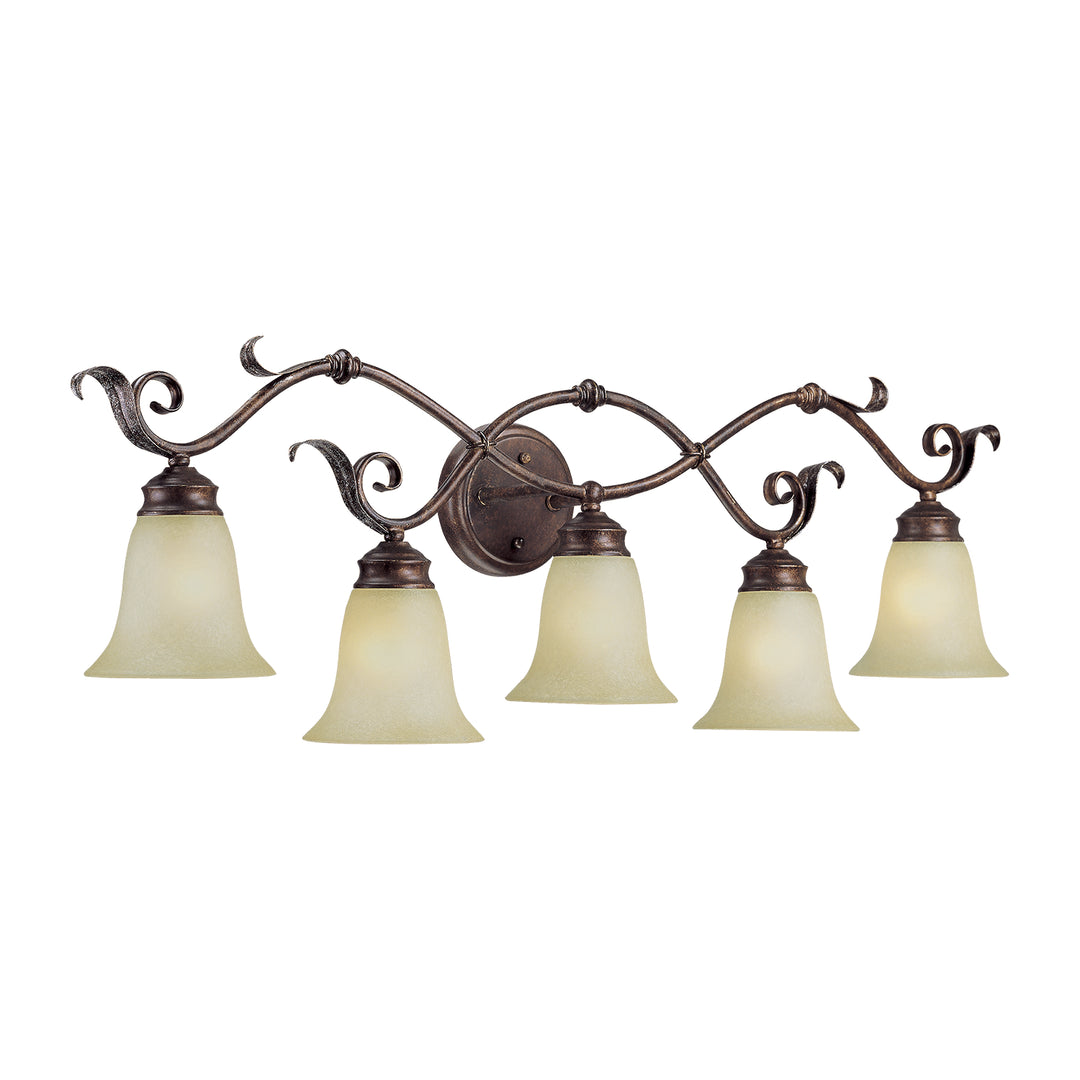 Millennium Roanoke 7055-BB/S Bath Vanity Light 38 in. wide - Burled Bronze/Silver
