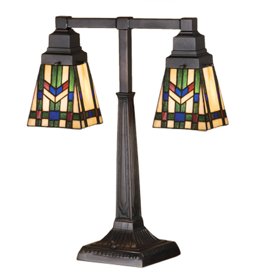 Meyda Tiffany Lighting 26419 Prairie Wheat Two Light Table Lamp Lamp Bronze / Dark