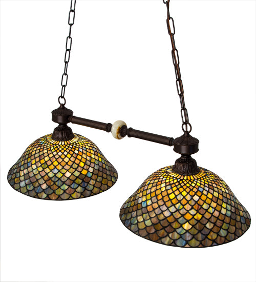 Meyda Tiffany Tiffany Fishscale 26440 Pendant Light - Mahogany Bronze