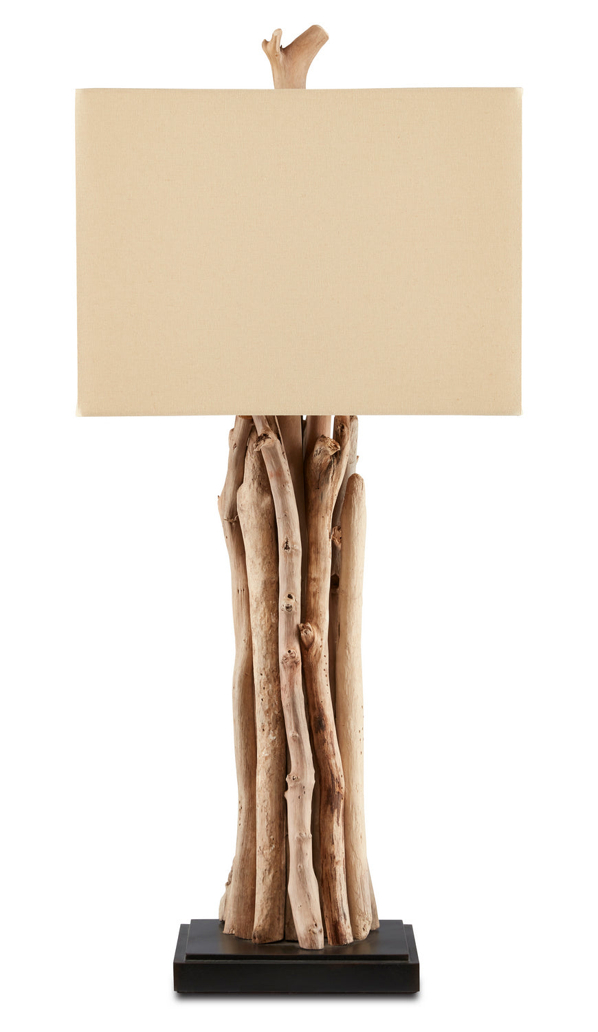 Currey And Company 6344  Driftwood Lamp Natural/Old Iron