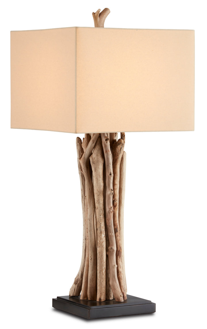 Currey And Company 6344  Driftwood Lamp Natural/Old Iron