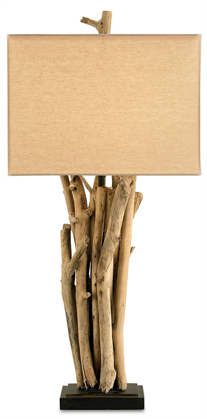 Currey And Company 6344  Driftwood Lamp Natural/Old Iron