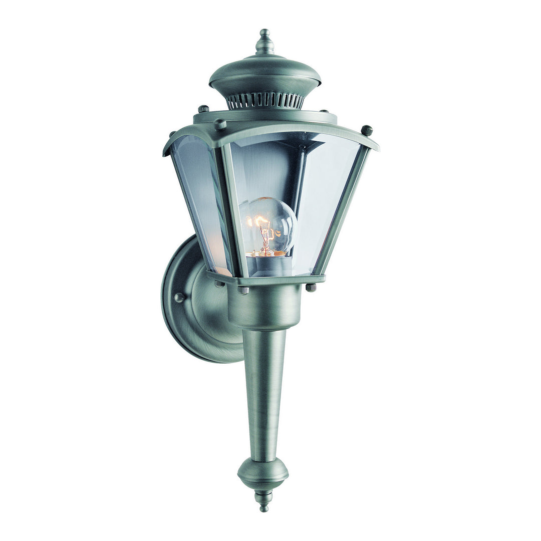 Forte Lighting 1004-01-54 Exterior Olde Nickel One Light Outdoor Lantern Outdoor Pewter, Nickel, Silver