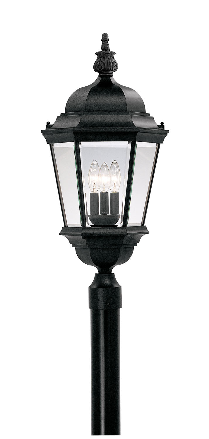Designers Fountain 2956-BK Builder Cast Aluminum Three Light Post Lantern Outdoor Black