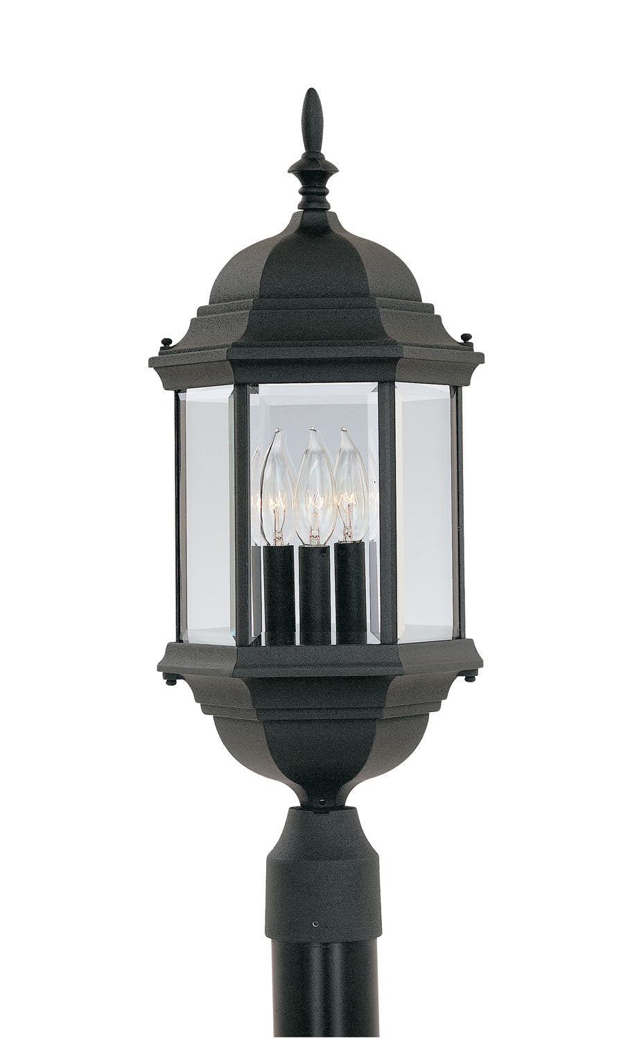 Designers Fountain 2986-BK Devonshire Three Light Post Lantern Outdoor Black