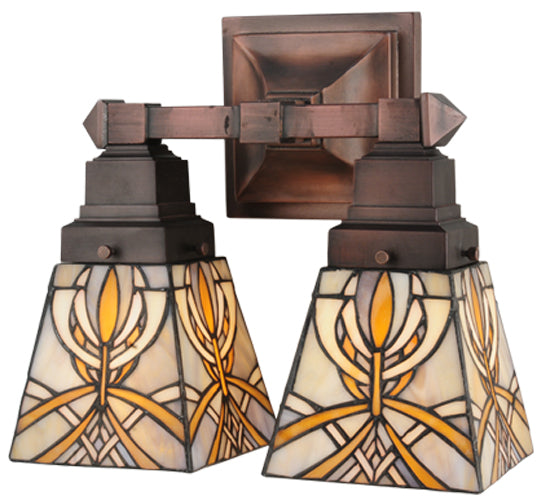 Meyda Tiffany Glasgow Bungalow 26483 Bath Vanity Light 12 in. wide - Antique