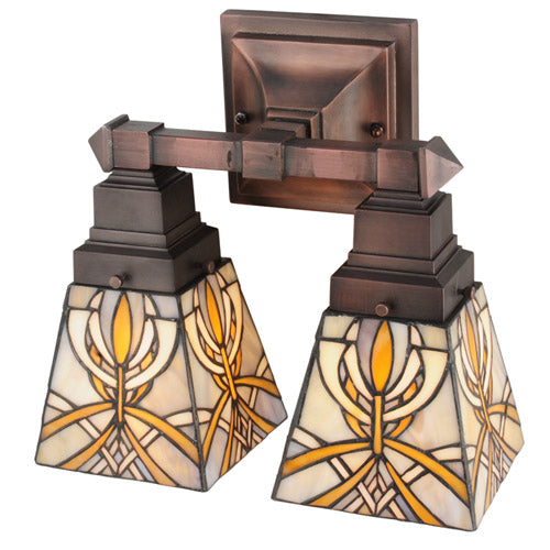 Meyda Tiffany Glasgow Bungalow 26483 Bath Vanity Light 12 in. wide - Antique