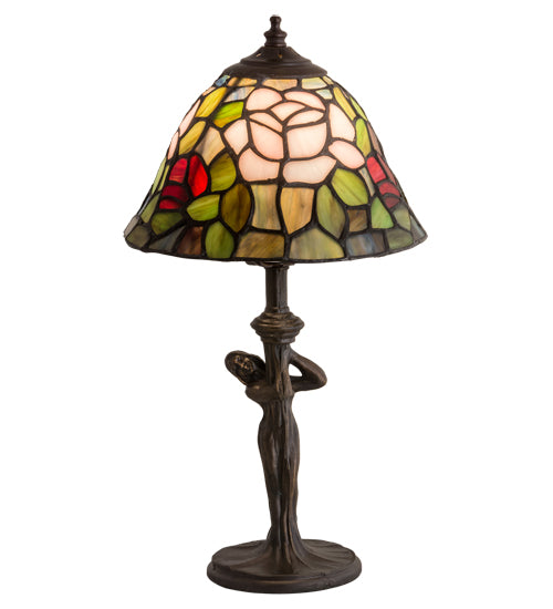 Meyda Tiffany Lighting 26488 Tiffany Rosebush One Light Mini Lamp Lamp Bronze / Dark