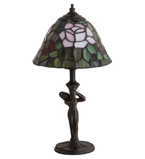 Meyda Tiffany Lighting 26488 Tiffany Rosebush One Light Mini Lamp Lamp Bronze / Dark