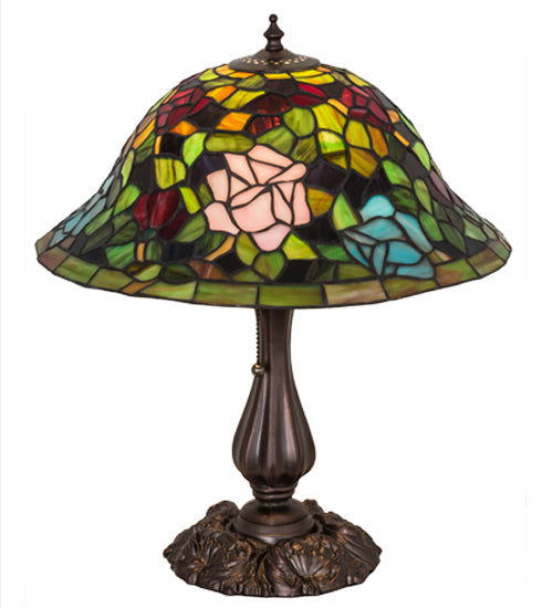 Meyda Tiffany Lighting 26489 Tiffany Rosebush One Light Table Lamp Lamp Bronze / Dark