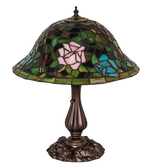 Meyda Tiffany Lighting 26489 Tiffany Rosebush One Light Table Lamp Lamp Bronze / Dark