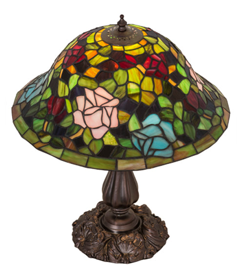 Meyda Tiffany Lighting 26489 Tiffany Rosebush One Light Table Lamp Lamp Bronze / Dark