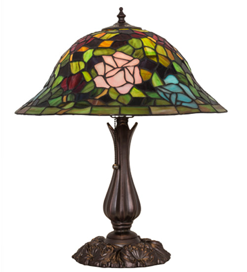 Meyda Tiffany Lighting 26489 Tiffany Rosebush One Light Table Lamp Lamp Bronze / Dark