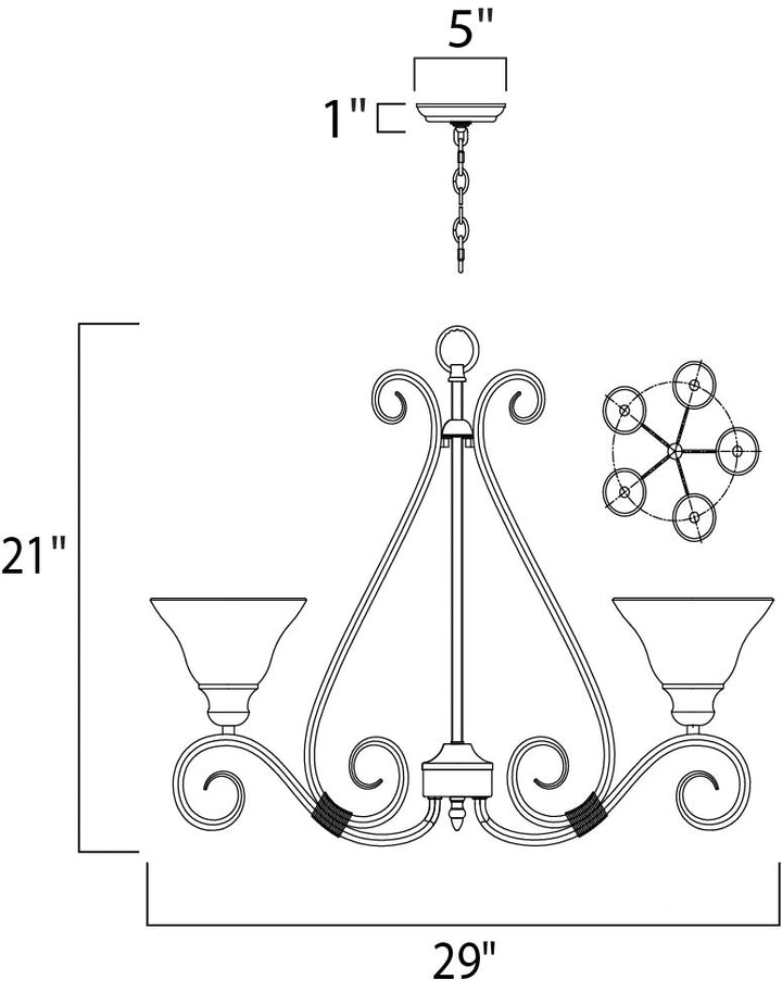 Maxim Pacific 2655MRKB Chandelier Light - Kentucky Bronze