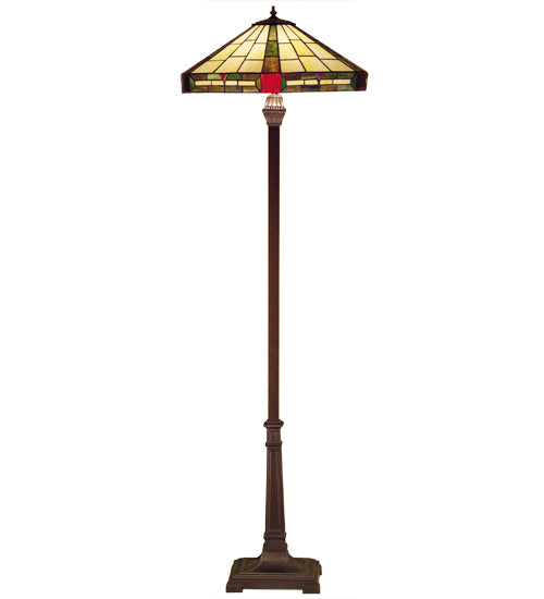 Meyda Tiffany Lighting 26555 Wilkenson Two Light Floor Lamp Lamp Bronze / Dark