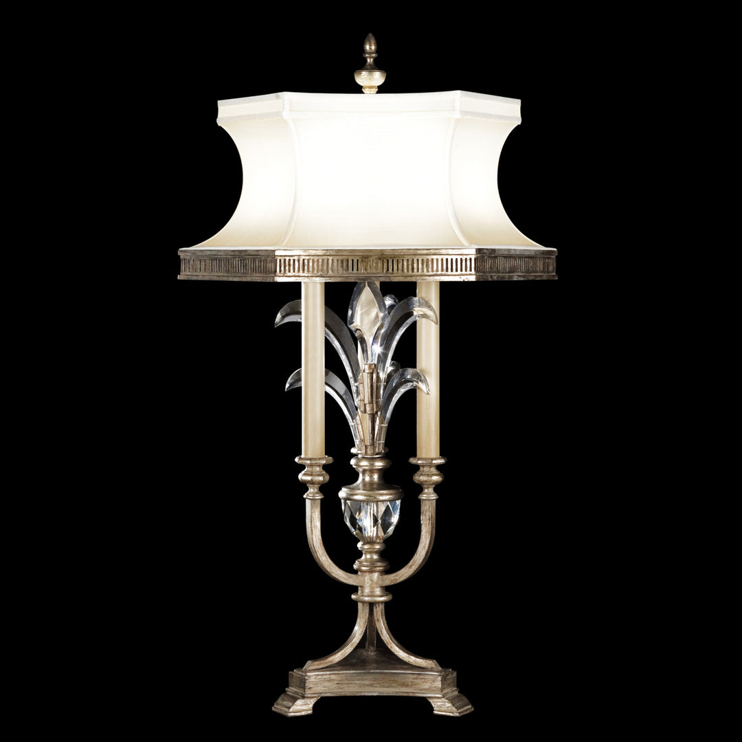 Fine Art Lighting 738210ST Beveled Arcs Three Light Table Lamp Lamp Pewter, Nickel, Silver