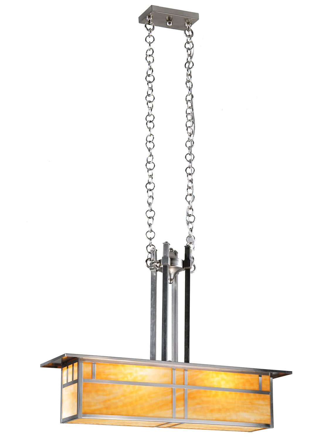 Meyda Tiffany Double Bar Mission 106377 Pendant Light - Brushed Nickel