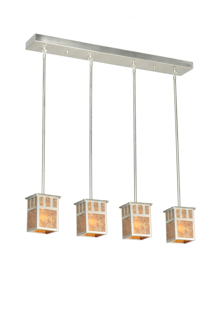 Meyda Tiffany Double Bar Mission 106381 Pendant Light - Brushed Nickel