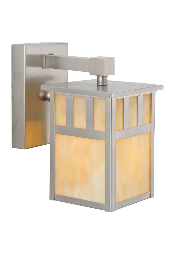 Meyda Tiffany Lighting 106438 Hyde Park One Light Wall Sconce Outdoor Pewter, Nickel, Silver