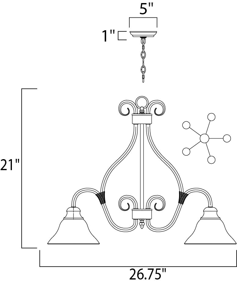 Maxim Pacific 2657MRKB Chandelier Light - Kentucky Bronze