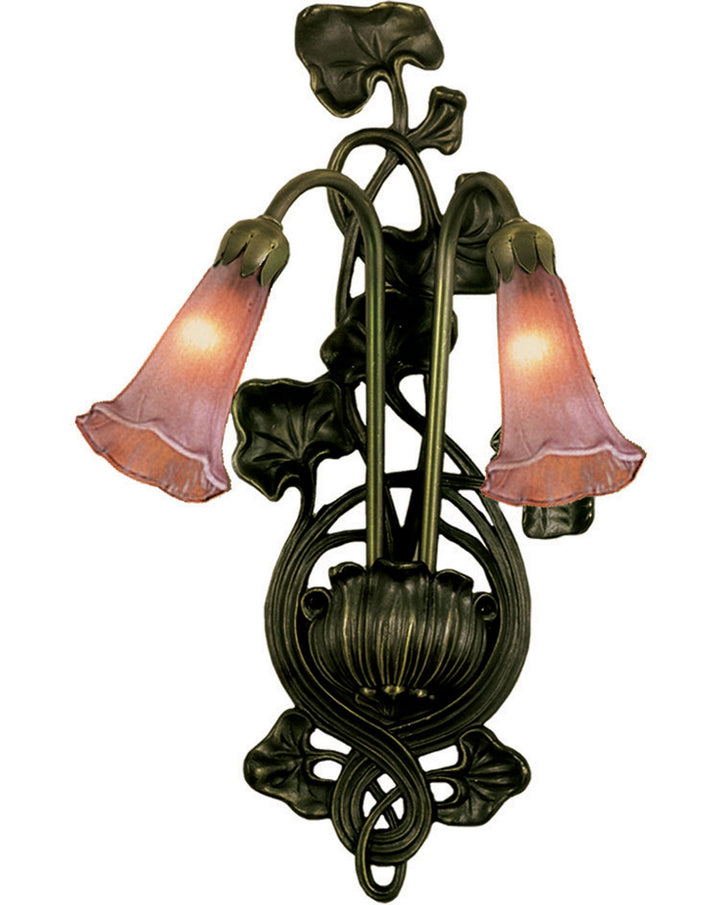 Meyda Tiffany Cranberry Pond Lily 16787 Wall Light - Nickel,Copper