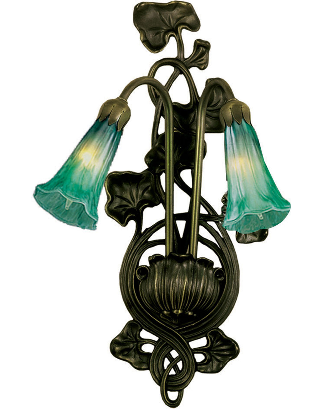 Meyda Tiffany Green Pond Lily 17092 Wall Light - Mahogany Bronze