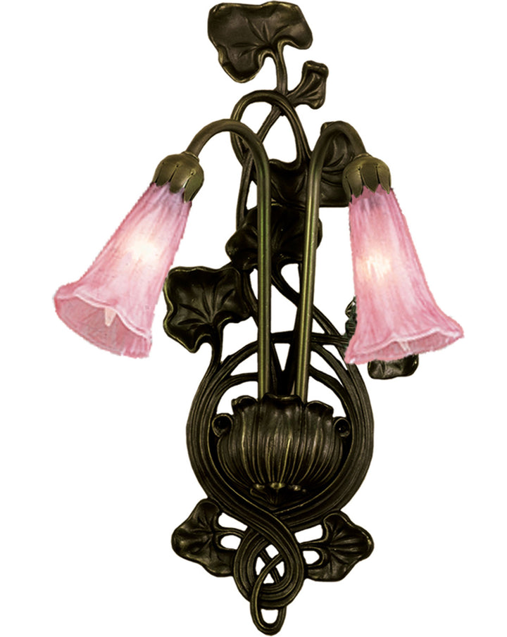 Meyda Tiffany Pink Pond Lily 17552 Wall Light - Bronze