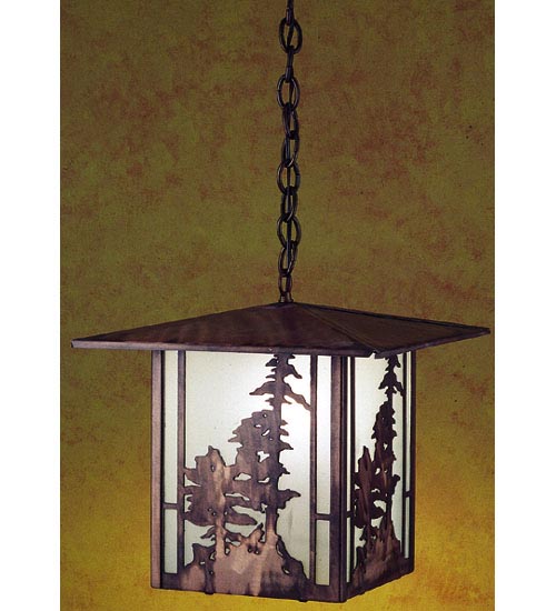 Meyda Tiffany Lighting 29273 Tall Pines One Light Pendant Outdoor Copper/Antique/Verde