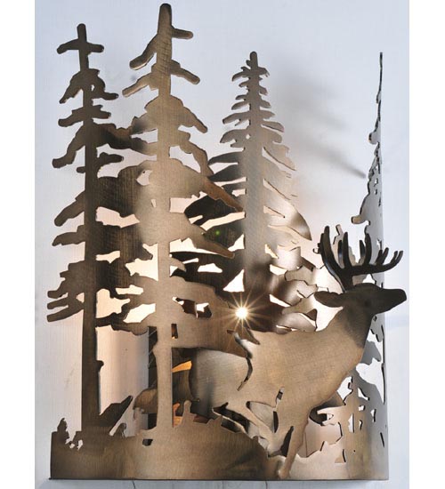 Meyda Tiffany Deer Through The Trees 49253 Wall Light - Antique Copper