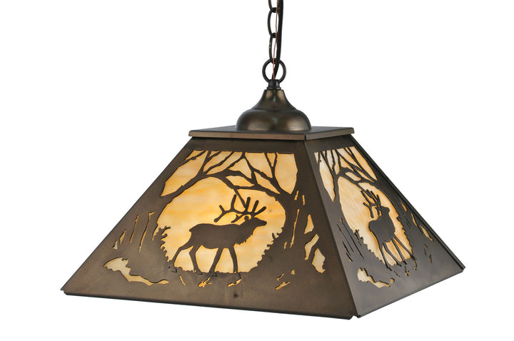 Meyda Tiffany Elk At Dawn 51426 Pendant Light - Antique