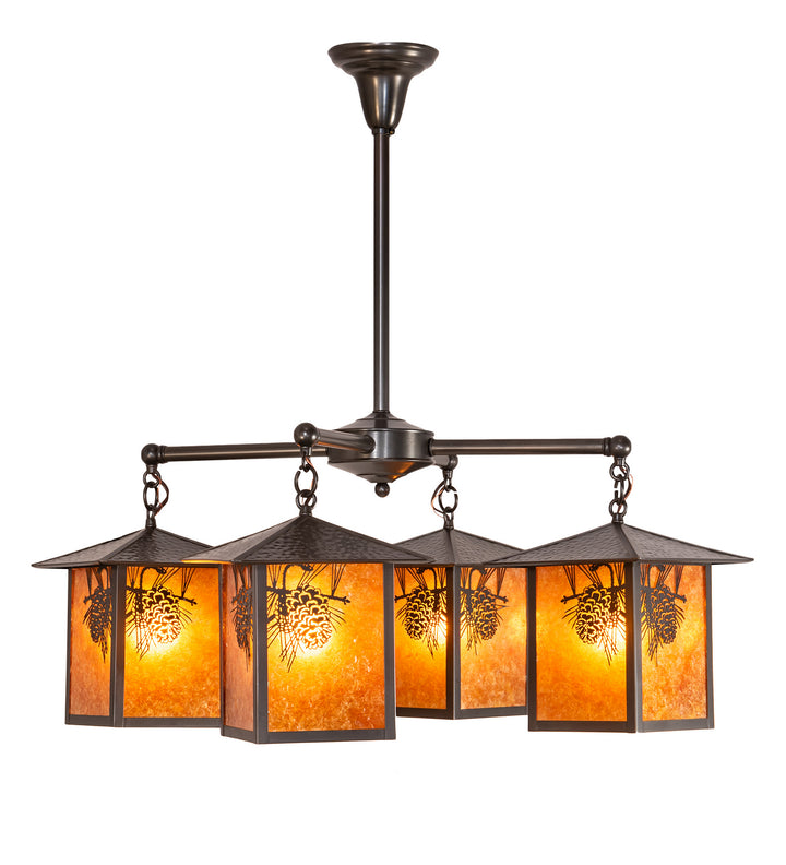 Meyda Tiffany Seneca 61071 Chandelier Light - Craftsman Brown