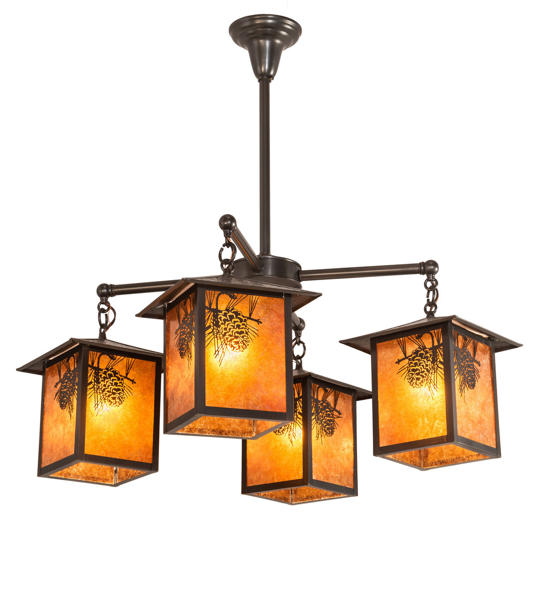 Meyda Tiffany Seneca 61071 Chandelier Light - Craftsman Brown