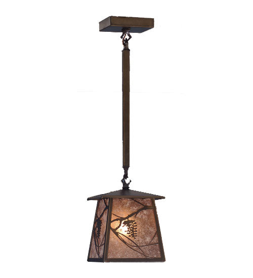 Meyda Tiffany Lighting 82387 Whispering Pines One Light Mini Pendant Outdoor Bronze / Dark